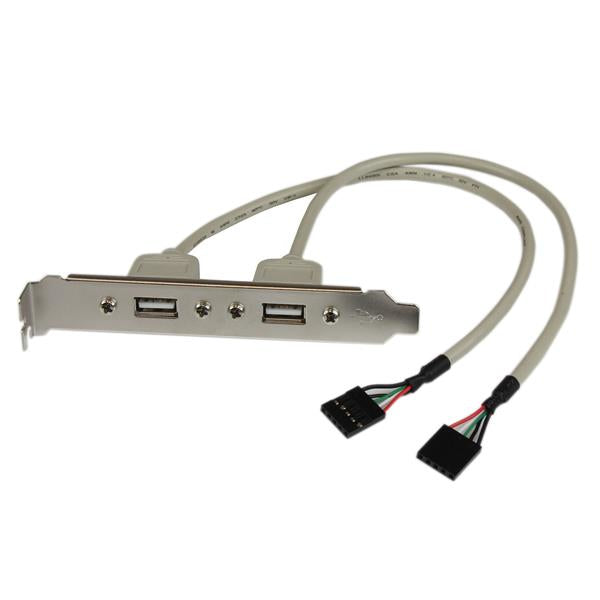 StarTech.com 2 Port USB A Female Slot Plate Adapter, 2 x IDC, 2 x USB A, 0.286 m, Silver