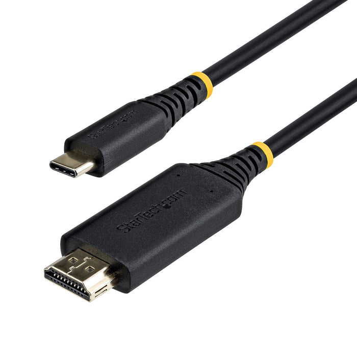 StarTech.com 1m USB-C to HDMI Adapter Cable, Gripping HDMI Connector, 4K 60Hz, Thunderbolt Compatible, HDR, Uni-Directional Cord for MacBook, Dell, HP, Lenovo, 1 m, USB Type-C, HDMI Type A (Standard), Male, Male, Straight