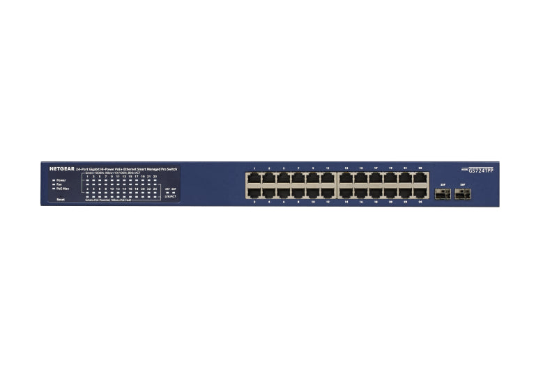 NETGEAR GS724TP, Managed, L2/L3/L4, Gigabit Ethernet (10/100/1000), Full duplex, Power over Ethernet (PoE), Rack mounting