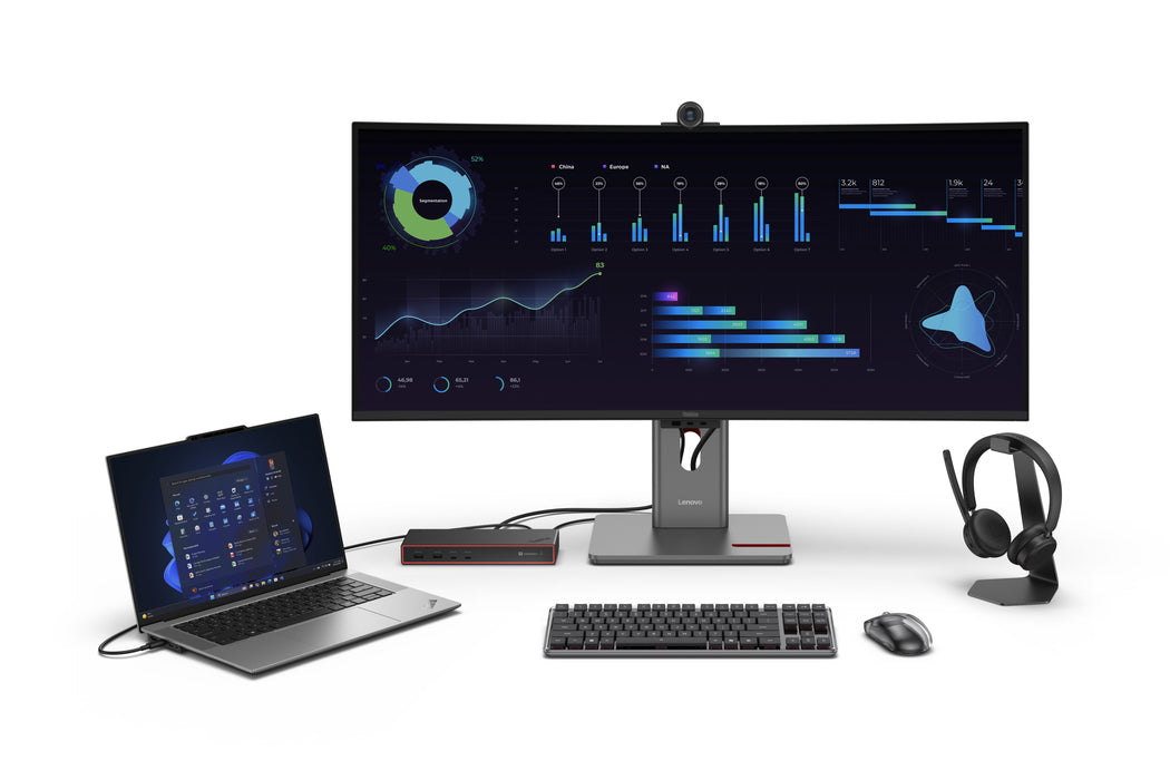 Lenovo 40BG0135UK, Wired, Thunderbolt 4, 100 W, 2500 Mbit/s, Black, Eclipse Black