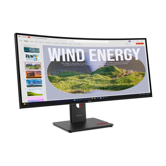 Lenovo ThinkVision T34WD-40, 86.4 cm (34"), 3440 x 1440 pixels, Wide Quad HD, LED, 6 ms, Black