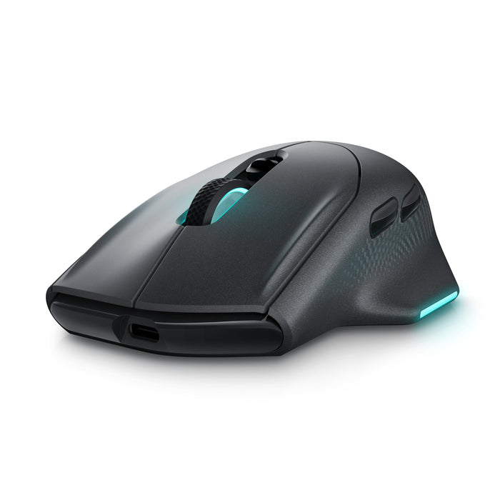 Alienware AW620M, Right-hand, Optical, RF Wireless + USB Type-C, 26000 DPI, Black