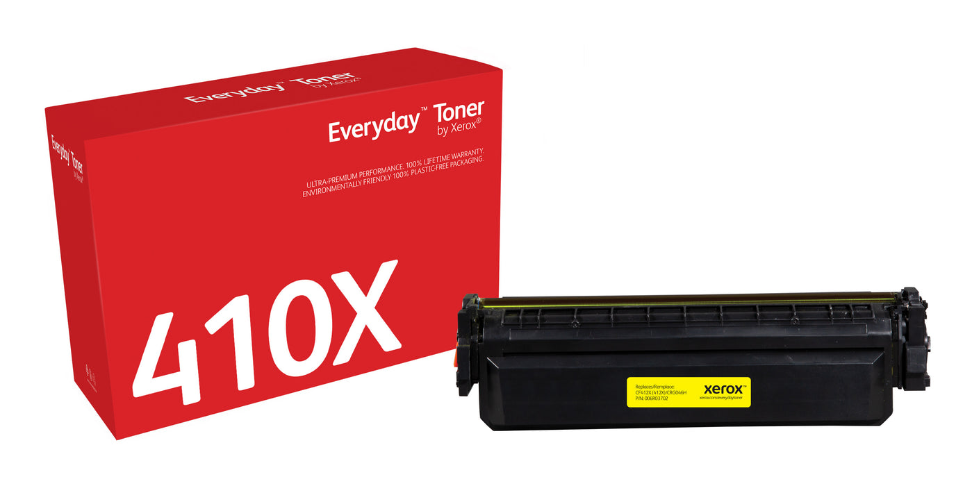 Everyday™ Yellow Toner by compatible with HP 410X (CF412X), High capacity, 5000 pages, 5000 pages, Yellow, 1 pc(s)