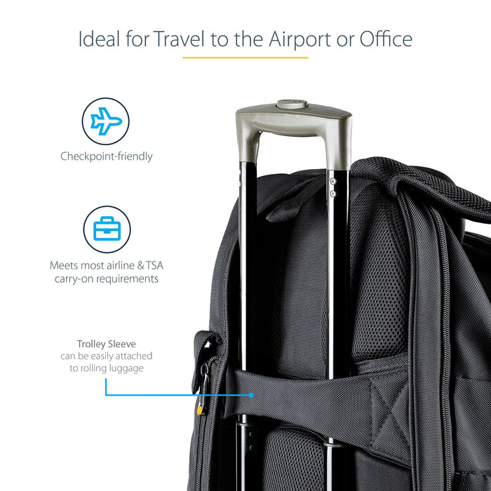 StarTech.com 15.6" Laptop Backpack with Removable Accessory Organizer Case - Professional IT Tech Backpack for Work/Travel/Commute - Ergonomic Computer Bag - Durable Ballistic Nylon - Notebook/Tablet Pockets, Backpack, 39.6 cm (15.6"), 1.5 kg