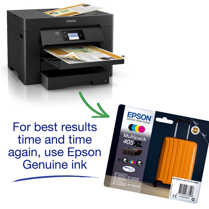 Epson WorkForce WF-7830DTWF, Inkjet, Colour printing, 4800 x 2400 DPI, A3, Direct printing, Black
