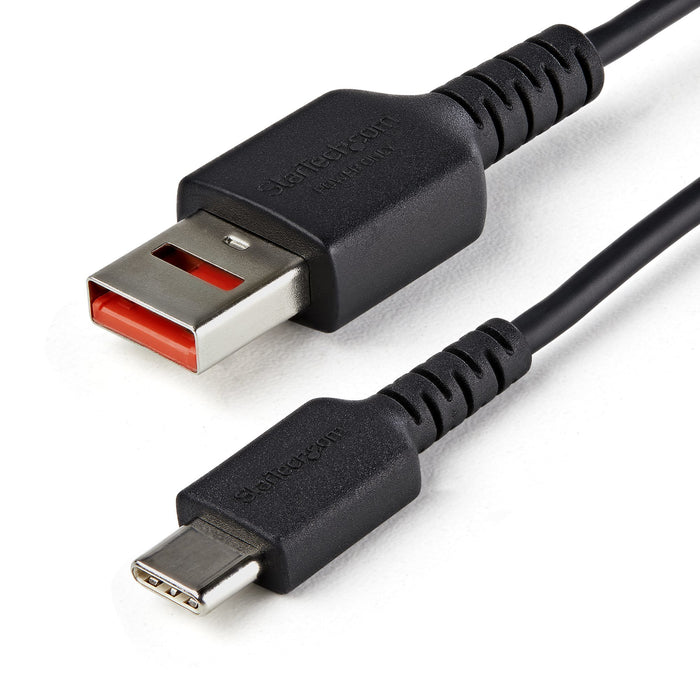 StarTech.com 3ft (1m) Secure Charging Cable – USB-A to USB-C Data Blocker Charge-Only Cable – No-Data Power-Only Charger Cable for Phone/Tablet – Data Blocking USB Protector Adapter Cable, 1 m, USB A, USB C, USB 2.0, 0.48 Gbit/s, Black