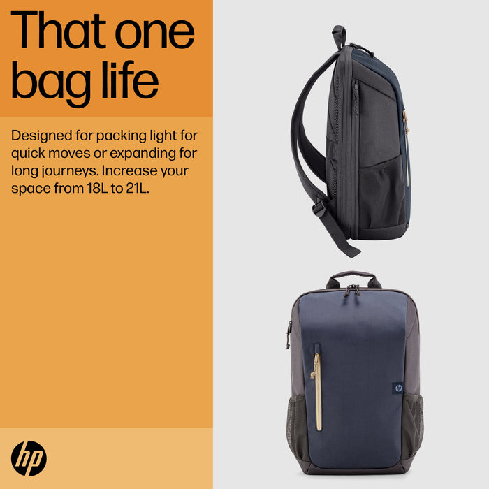 HP Travel 18 Liter 15.6 Blue Night Laptop Backpack, Backpack, 39.6 cm (15.6"), 510 g