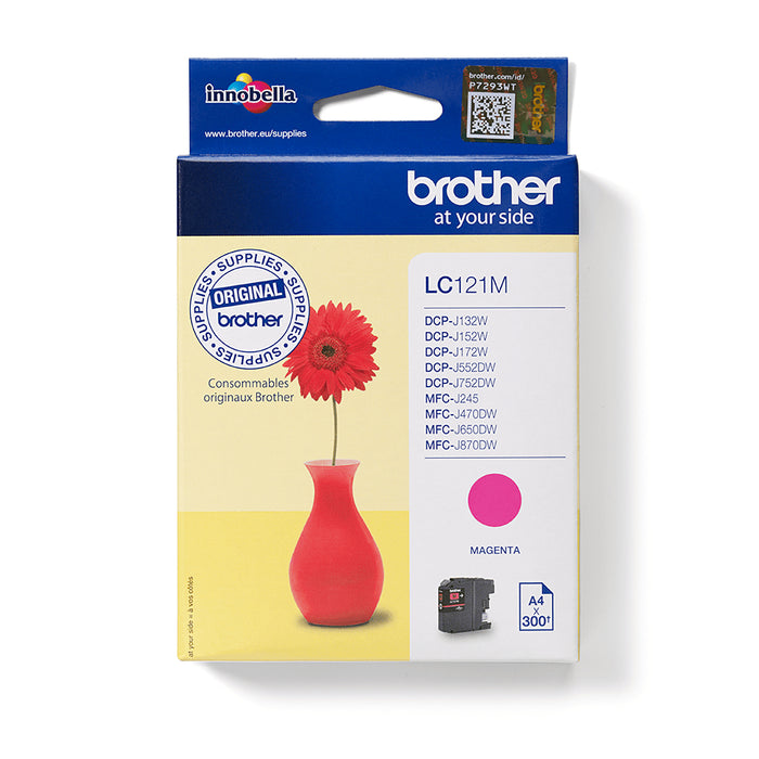 Brother LC121M, Magenta, Pigment-based ink, 1 pc(s), 300 pages, Single pack