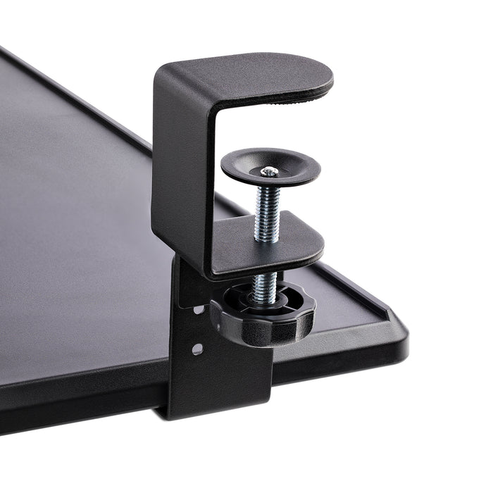 StarTech.com Under-Desk Keyboard Tray, Clamp-on Ergonomic Keyboard Holder, Up to 12kg (26.5lb), Sliding Keyboard and Mouse Drawer with C-Clamps, Height Adjustable Keyboard Tray (3.9/4.7/5.5 in) - TAA, Black, 12 kg, 32 mm, 700 x 310 mm, 828 mm, 340 mm