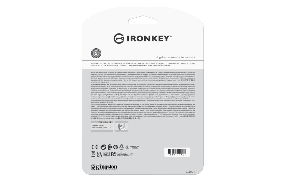 Kingston Technology IronKey 16GB Vault Privacy 50 AES-256 Encrypted, FIPS 197, 16 GB, USB Type-A, 3.2 Gen 1 (3.1 Gen 1), 250 MB/s, Cap, Black, Blue