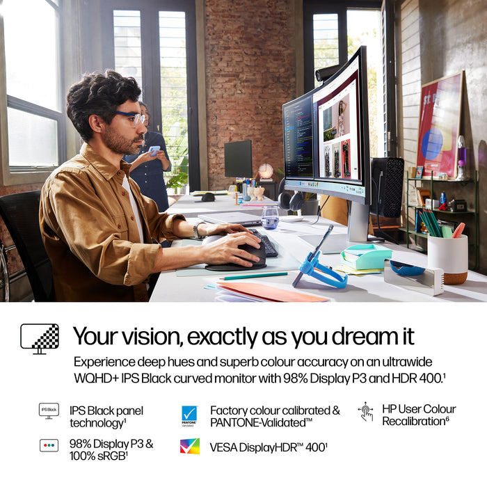 HP Series 7 Pro 37.5 inch WQHD+ Thunderbolt 4 Monitor - 738pu, 95.2 cm (37.5"), 3840 x 1600 pixels, Wide Quad HD+, LCD, 5 ms, Black