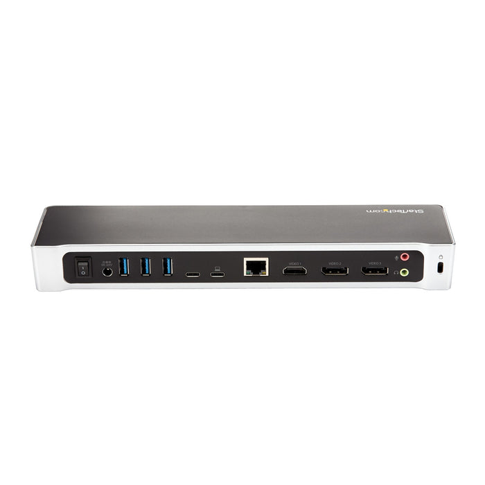 StarTech.com 4K USB-C Dock, Triple UHD 4K Monitor Docking Station, Mac/Windows, HDMI & DisplayPort, 60W PD, 5x USB 5Gbps Hub, TAA