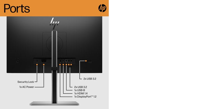 HP E24 G5 FHD No Stand Monitor, 60.5 cm (23.8"), 1920 x 1080 pixels, Full HD, 5 ms, Black