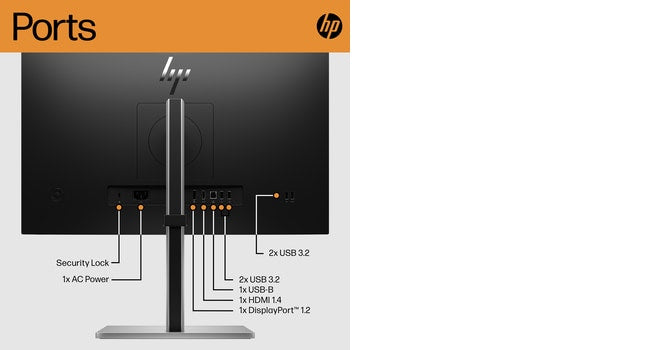 HP E24 G5 FHD Monitor, 60.5 cm (23.8"), 1920 x 1080 pixels, Full HD, LCD, 5 ms, Black