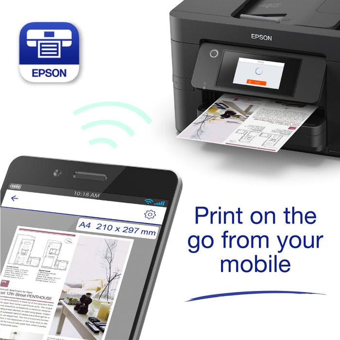 Epson WorkForce Pro WF-4820DWF Printer, Inkjet, Colour printing, 4800 x 2400 DPI, A4, Direct printing, Black