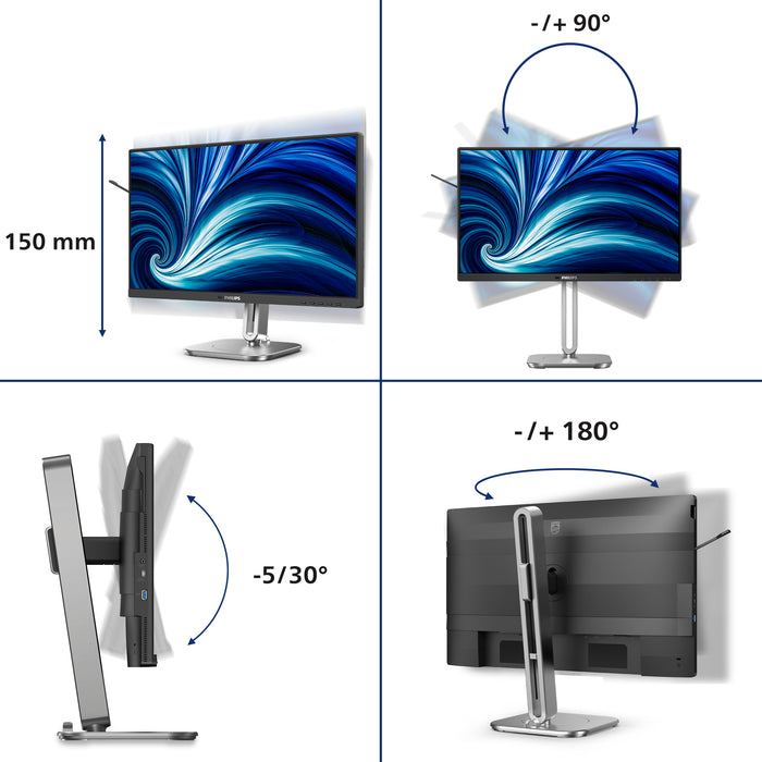 Philips 4000 series 24B2N4200/00, 60.5 cm (23.8"), 1920 x 1080 pixels, Full HD, LCD, 4 ms, Grey