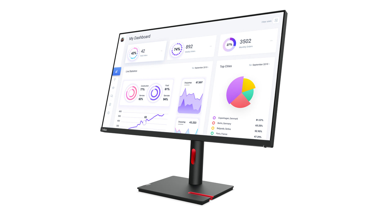 Lenovo ThinkVision T32p-30, 80 cm (31.5"), 3840 x 2160 pixels, 4K Ultra HD, LED, Black