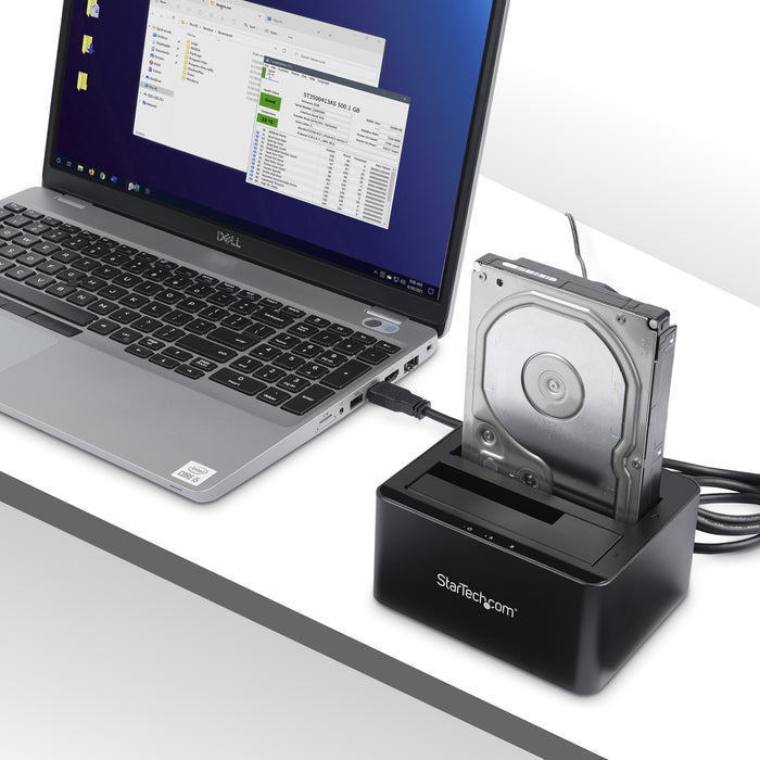 StarTech Dual-Bay USB 3.0 to SATA Hard Drive Docking Station, USB Hard Drive Dock, External 2.5/3.5" SATA I/II/III, SSD/HDD Docking Station, Hot-Swap Hard Drive Bays, Top-Loading (SDOCK2U33V)