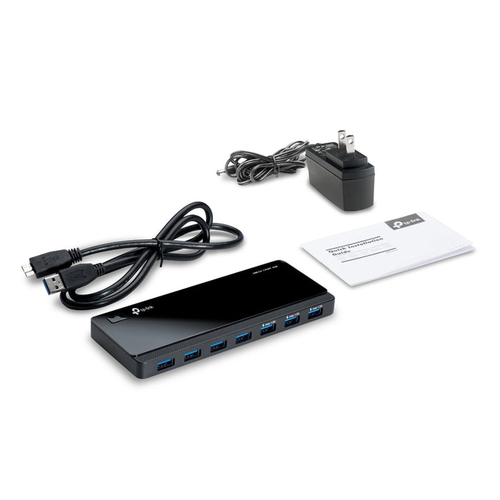 TP-Link UH700, USB 3.2 Gen 1 (3.1 Gen 1) Micro-B, USB 3.2 Gen 1 (3.1 Gen 1) Type-A, 5000 Mbit/s, Black, 1 m, USB