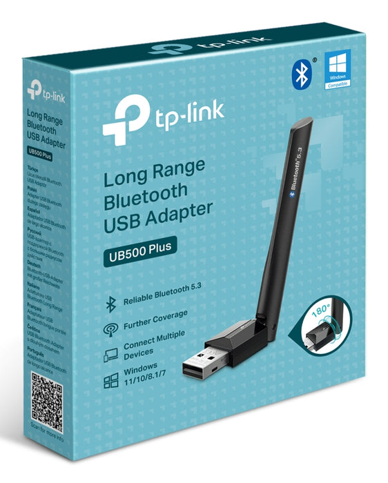 TP-Link UB500 Plus, USB Type-A, Bluetooth, Male, Black, PC / Notebook / Tablet, 0 - 40 °C