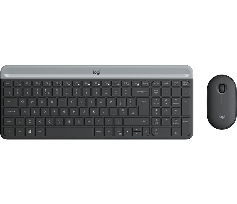 Logitech MK470 Slim Combo, Full-size (100%), Wireless, RF Wireless, AZERTY, Graphite, Mouse included