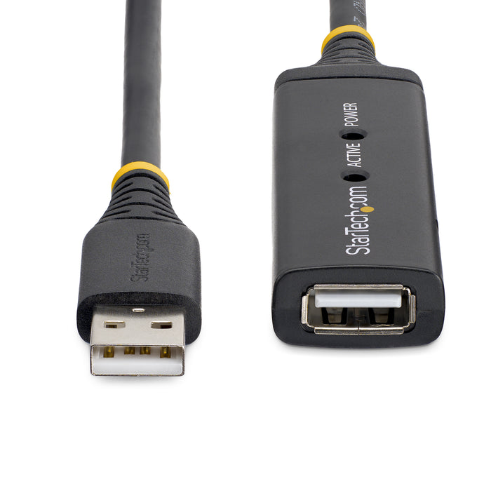 StarTech.com 5m (16ft) USB 2.0 Active Extension Cable - M/F, 5 m, USB A, USB A, USB 2.0, Male/Female, Black