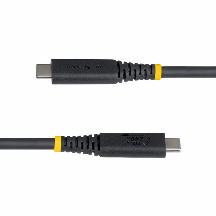 StarTech.com 50cm (1.6ft) USB4 Cable, 40Gbps, USB-IF Certified USB-C Cable, 240W PD, 8K 60Hz/4K 240Hz DP2.1 DP40, TPE Jacket, Thunderbolt 4 Compatible - Black USB-C Cord, 0.5 m, USB C, USB C, USB4 Gen 3x2, 40 Gbit/s, Black