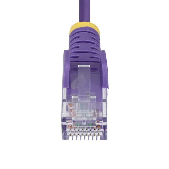 StarTech.com 3m Purple Slim CAT6 Ethernet Cable, Snagless, 100W PoE, UTP, LSZH, 28AWG Pure Bare Copper Wire, Slim RJ45 Network Patch Cord w/Strain Reliefs, Individually Tested, 3 m, Cat6, U/UTP (UTP), RJ-45, RJ-45, Purple