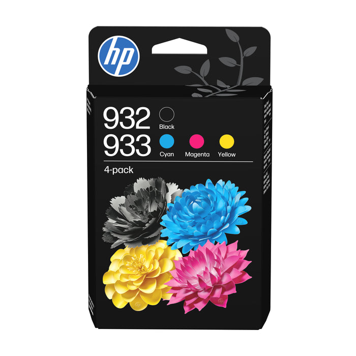 HP 932 Black/933 Cyan/Magenta/Yellow 4-pack Original Inks, Standard Yield, Black, Cyan, Magenta, Yellow, Pigment-based ink, Pigment-based ink, 8.5 ml, 4 ml