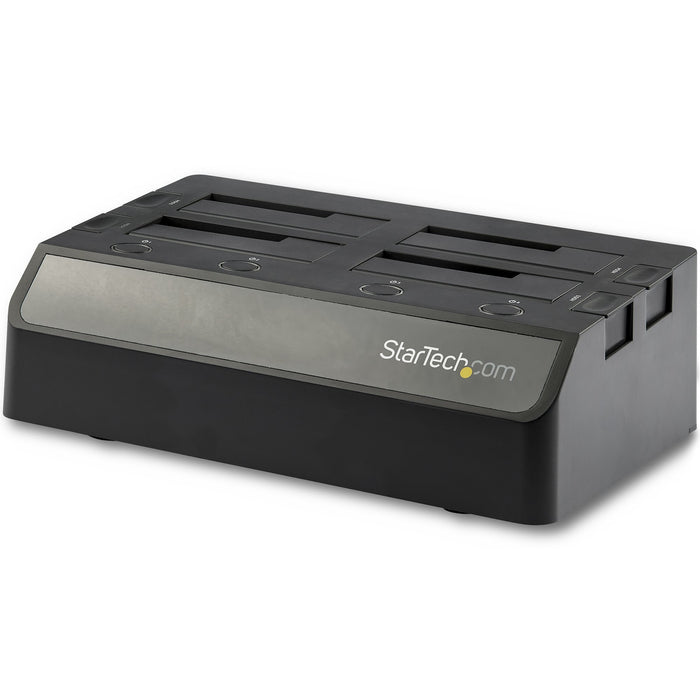 StarTech.com 4-Bay USB to SATA Hard Drive Docking Station, USB 10Gbps, External 2.5/3.5" SSD/HDD Dock, SATA III, Hot-Swap, Top-Loading
