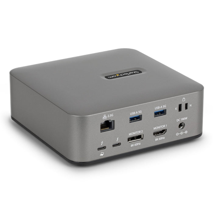 StarTech.com Thunderbolt 5 Universal Docking Station, Multi-Display Hub, 8K 60Hz or 4K 144Hz, 120Gbps Bandwidth Boost, 140W PD, 30W Phone Charging, USB 10Gbps, 2.5G LAN, Wired, Thunderbolt 5, 140 W, 3.5 mm, 10,100,1000,2500 Mbit/s, IEEE 802.3bz