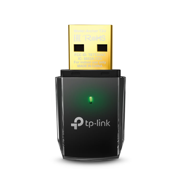 TP-Link Archer T2U, Wireless, USB, WLAN, Wi-Fi 5 (802.11ac), 600 Mbit/s, Black