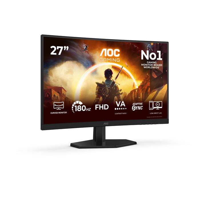AOC G4 27" IPS FHD 180Hz, 68.6 cm (27"), 1920 x 1080 pixels, Full HD, LCD, 4 ms, Black, Red