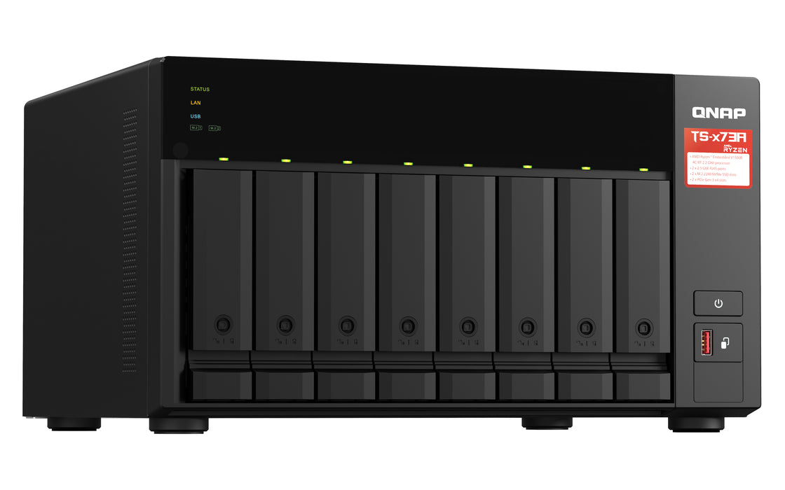 QNAP TS-873A, NAS, Tower, Ryzen Embedded, V1500B, 8 GB, DDR4