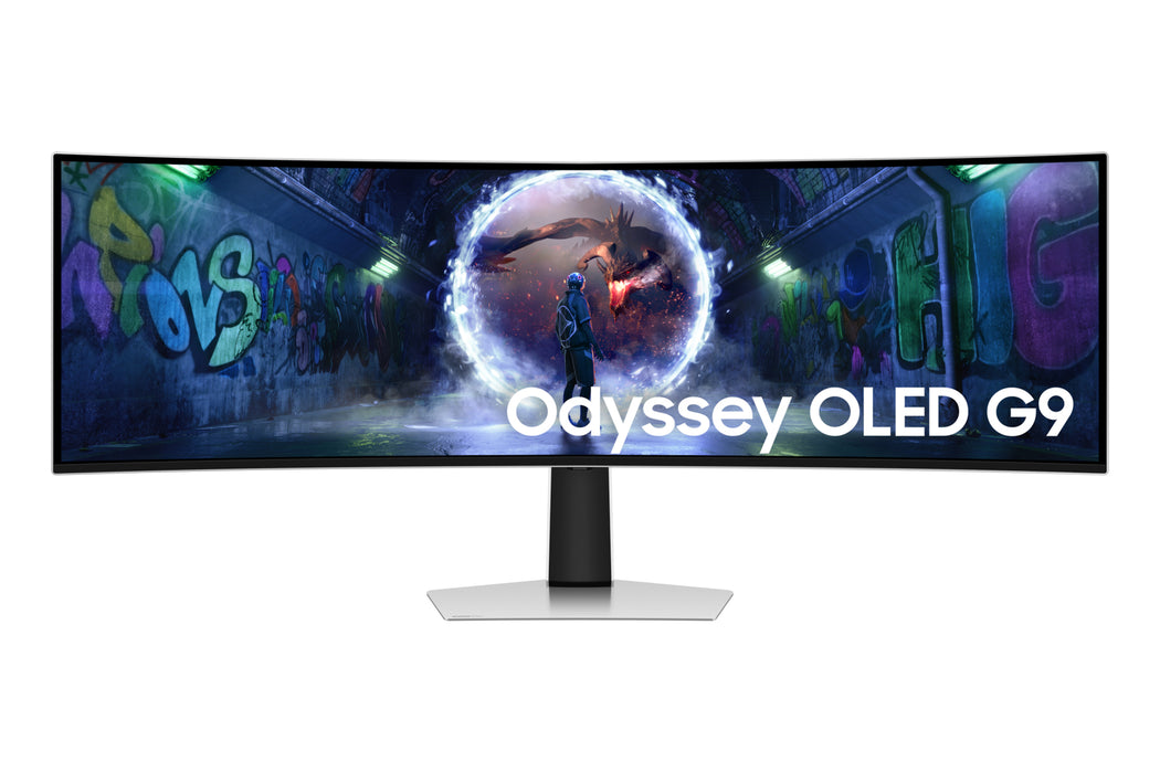 Samsung 49" Odyssey OLED G93SD DQHD, 240Hz Gaming Monitor, 124.5 cm (49"), 5120 x 1440 pixels, Dual QHD, OLED, 0.03 ms, Silver