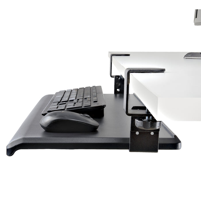 StarTech.com Under-Desk Keyboard Tray, Clamp-on Ergonomic Keyboard Holder, Up to 12kg (26.5lb), Sliding Keyboard and Mouse Drawer with C-Clamps, Height Adjustable Keyboard Tray (3.9/4.7/5.5 in) - TAA, Black, 12 kg, 32 mm, 700 x 310 mm, 828 mm, 340 mm