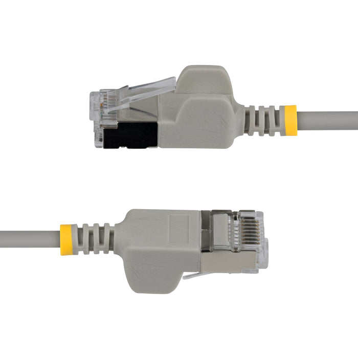 StarTech.com 1.5m Gray Ultra Slim Cat6A Ethernet Cable, Snagless, FTP, Pure Bare Copper Wire, 34AWG Slim RJ45 Network Patch Cord, Individually Tested, 1.5 m, Cat6a, U/FTP (STP), RJ-45, RJ-45, Grey