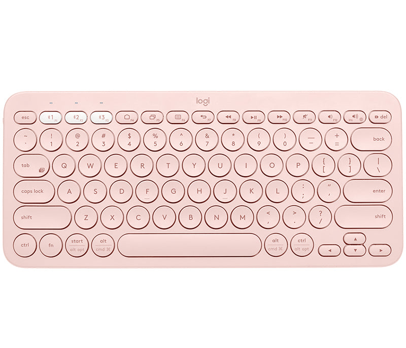Logitech K380 Multi-Device Bluetooth Keyboard, Mini, Bluetooth, QZERTY, Pink