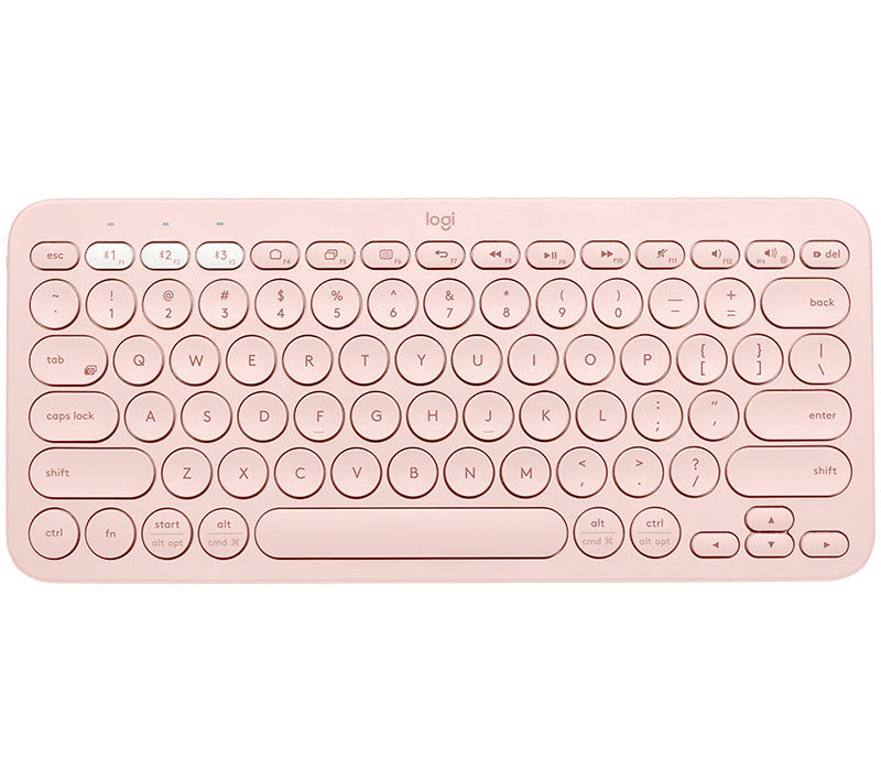 Logitech K380 Multi-Device Bluetooth Keyboard, Mini, Wireless, Bluetooth, QZERTY, Pink