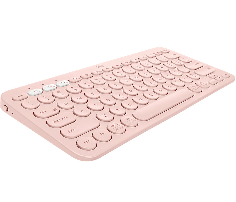 Logitech K380 Multi-Device Bluetooth Keyboard, Mini, Wireless, Bluetooth, QZERTY, Pink