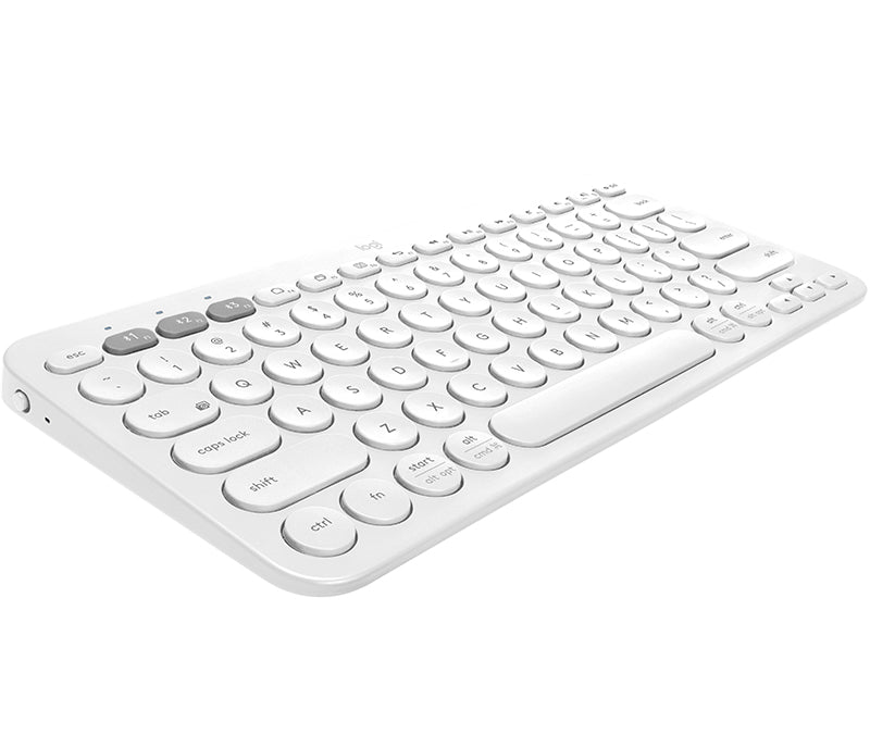 Logitech K380 Multi-Device Bluetooth Keyboard, Mini, Bluetooth, QWERTY, White