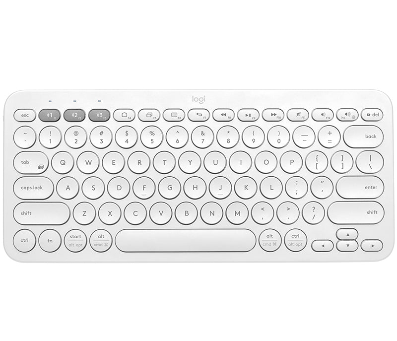 Logitech K380 Multi-Device Bluetooth Keyboard, Mini, Bluetooth, QWERTY, White