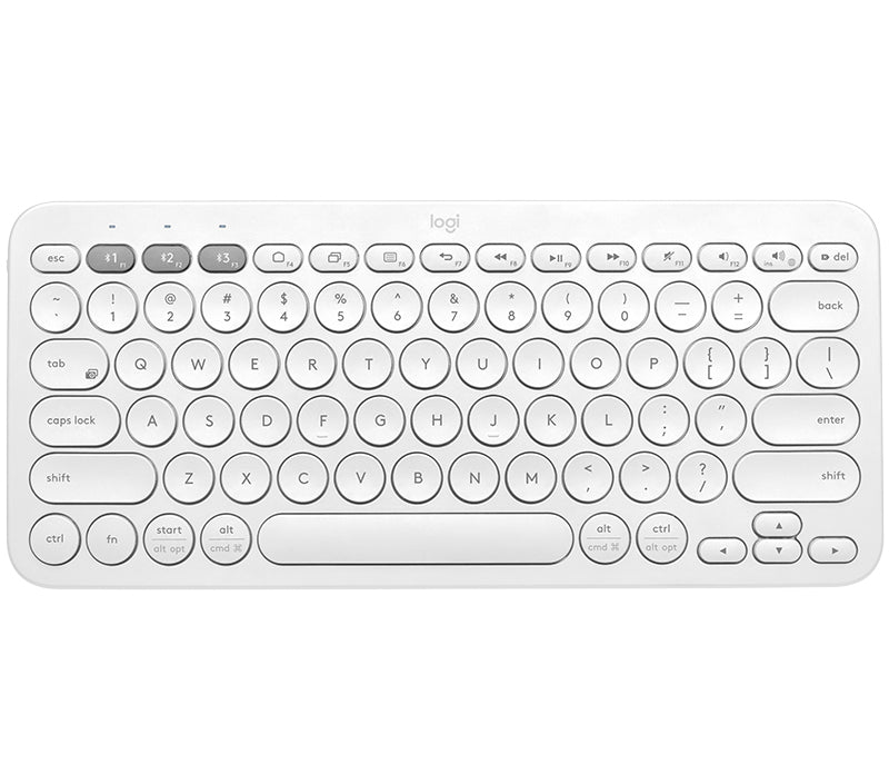 Logitech K380 Multi-Device Bluetooth Keyboard, Mini, Wireless, Bluetooth, QWERTY, White