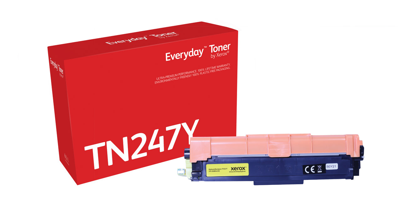 Everyday™ Yellow Toner by compatible with Brother TN247Y, High capacity, 2300 pages, 2300 pages, Yellow, 1 pc(s)
