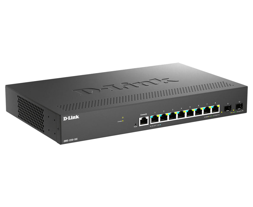 D-Link 10-Port Multi-Gigabit Smart Managed Switch including 8 x 2.5G & 2 10G SFP+, Managed, L2/L3, 2.5G Ethernet (100/1000/2500), Rack mounting