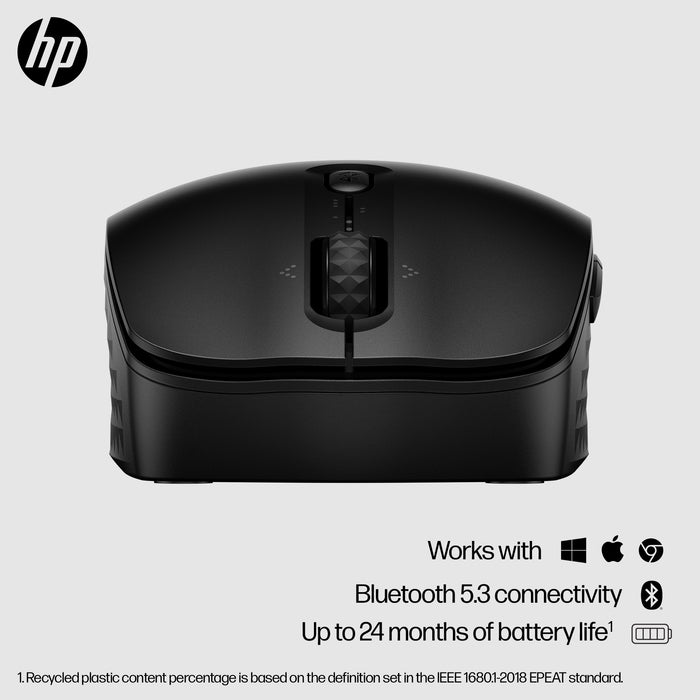 HP 425 Programmable Bluetooth Mouse, Ambidextrous, Bluetooth, 4000 DPI, Black