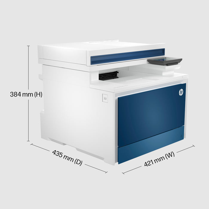 HP Color LaserJet Pro LaserJet Pro 4302fdn Multifunction Color Printer, Ethernet Only; Copier, Scanner, Laser, Colour printing, 600 x 600 DPI, A4, Direct printing, Blue, White