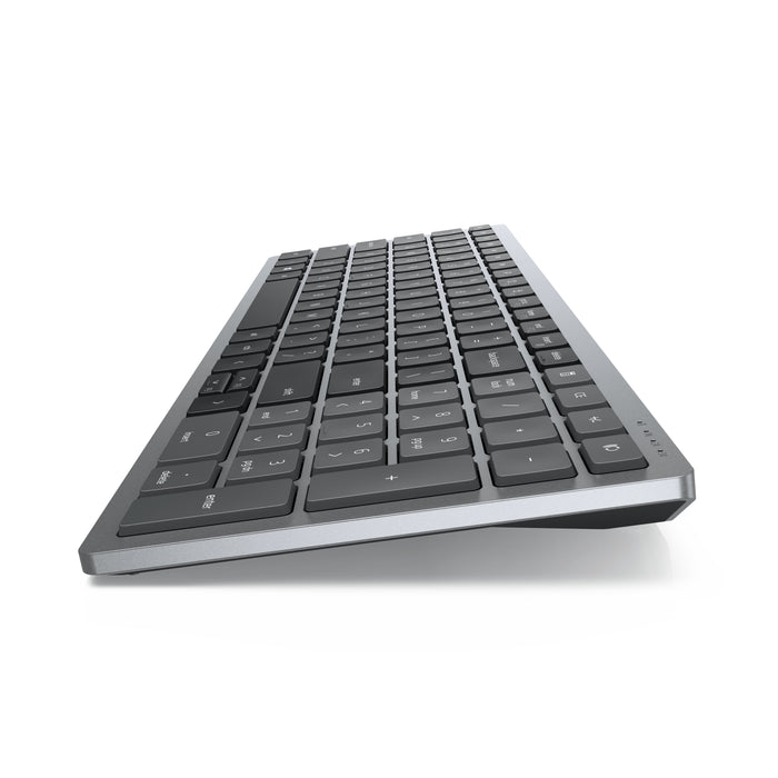 DELL Multi-Device Wireless Keyboard and Mouse - KM7120W - UK (QWERTY), Full-size (100%), RF Wireless + Bluetooth, QWERTY, Grey, Titanium, Mouse included