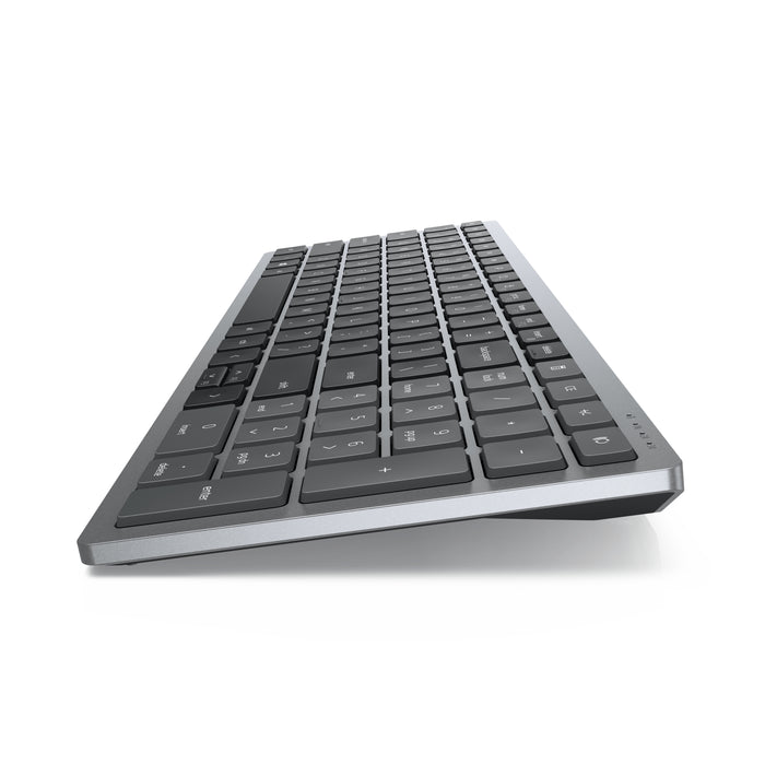 DELL Multi-Device Wireless Keyboard and Mouse - KM7120W - UK (QWERTY), Full-size (100%), Wireless, RF Wireless + Bluetooth, QWERTY, Grey, Titanium, Mouse included