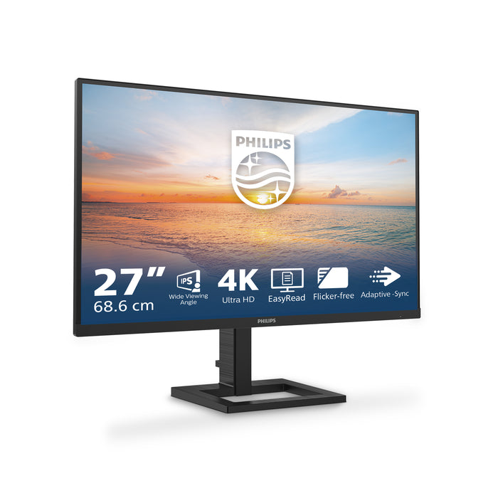 Philips 1000 series 27E1N1900AE/00, 68.6 cm (27"), 3840 x 2160 pixels, 4K Ultra HD, LCD, 4 ms, Black